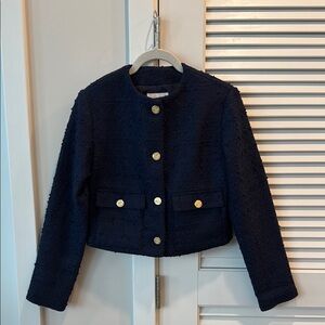 Abercrombie & Fitch Navy Blue Tweed Jacket